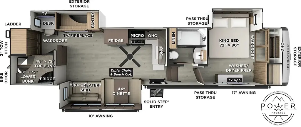 2026 Forest River Rockwood Signature 405SBH floor plan