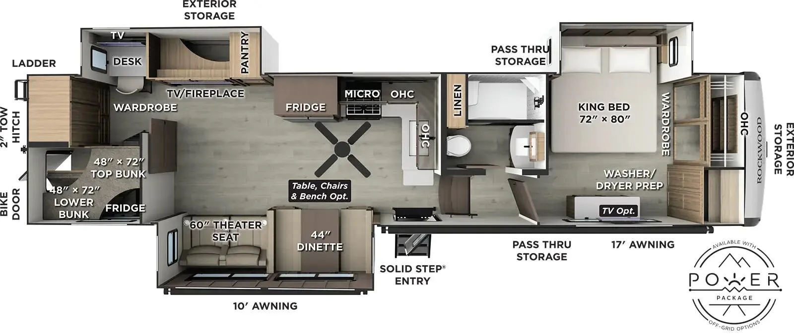 2026 Forest River Rockwood Signature 405SBH - Floor plan