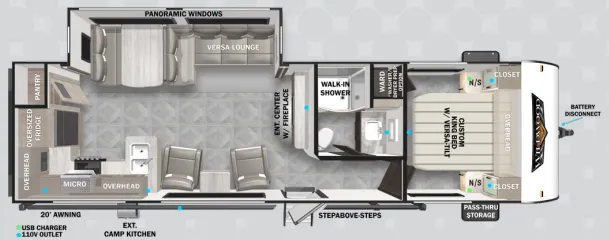 2024 Forest River Wildwood 27RK - Floor plan