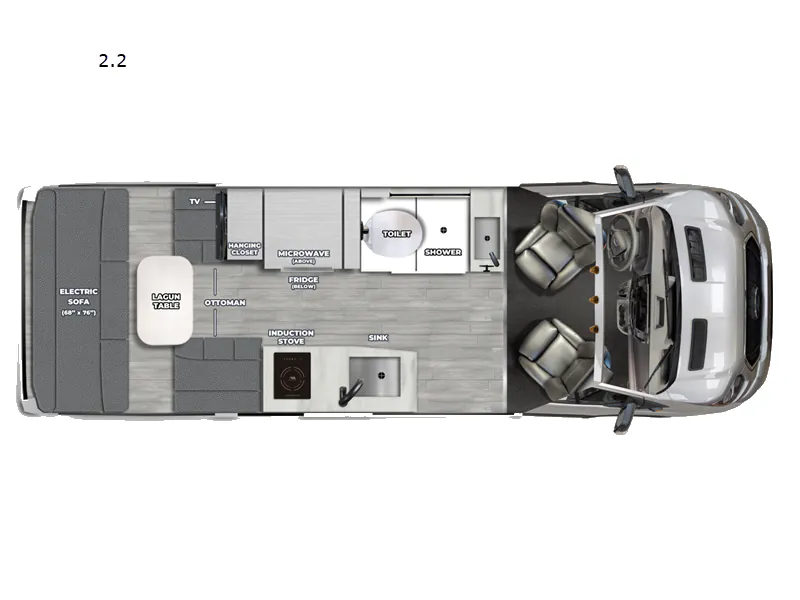 2026 Pleasure-Way Ontour 2.2 — Floor plan