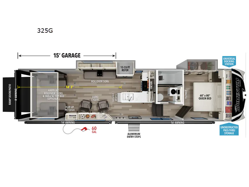 2027 Grand Design Momentum G-Class 325G floor plan