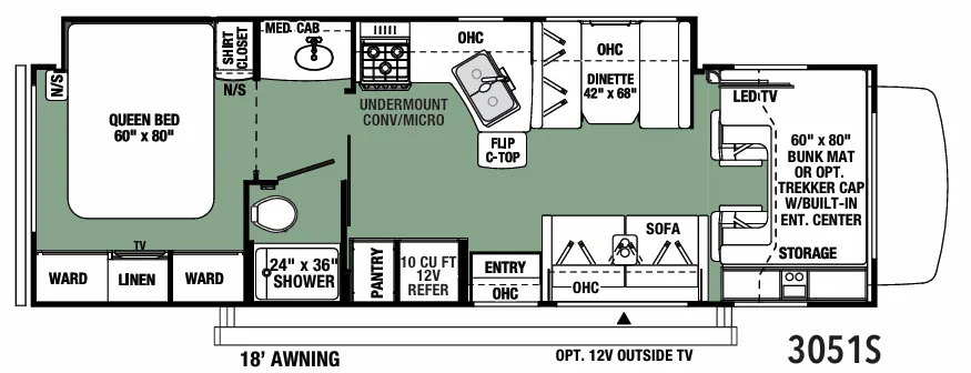 Forest River Forester Classic 3051S floor plan