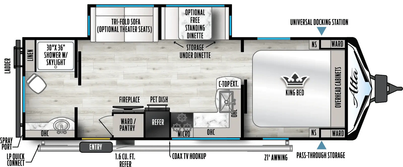 2022 East to West, INC. Alta 2600KRB - Floor plan