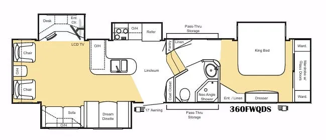 Keystone Sprinter Copper Canyon 360FWQDS floor plan