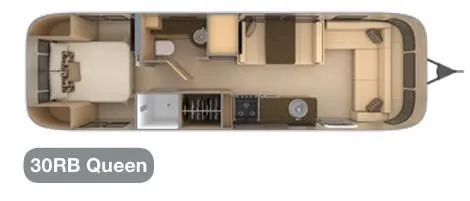 Airstream Flying Cloud 30RB QUEEN floor plan