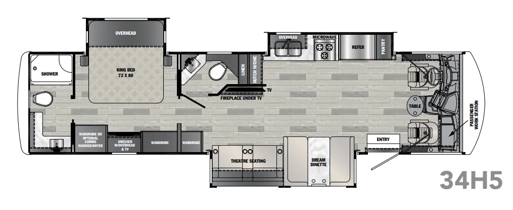 Forest River Georgetown 5 Series GT5 5 SERIES GT5 34H5 floor plan