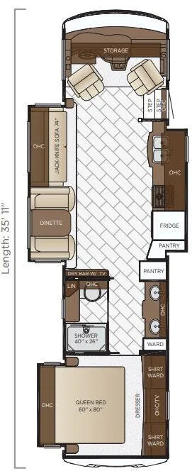 Newmar Bay Star 3532 floor plan