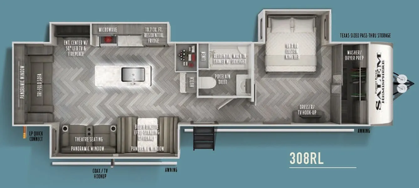 Forest River Salem Hemisphere 308RL floor plan
