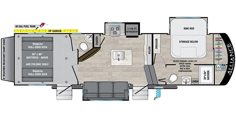 Alliance RV Valor 31A10 floor plan