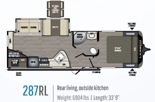 Keystone Laredo 287RL floor plan