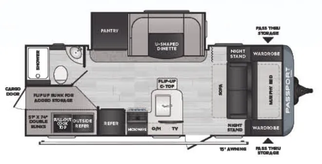 Keystone Passport 221BHWE floor plan