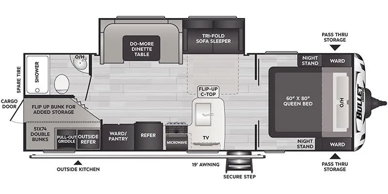 Keystone Bullet Crossfire East 2680BH floor plan