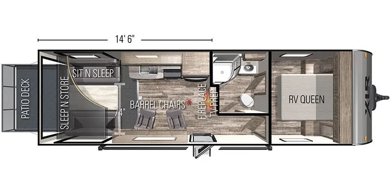 2022 Forest River XLR Boost 27QB floor plan