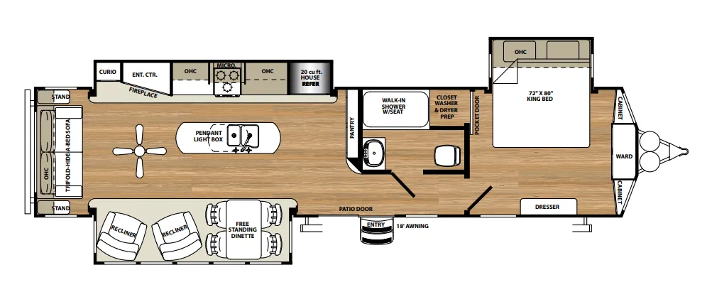 Forest River Sandpiper Destination 393RL floor plan