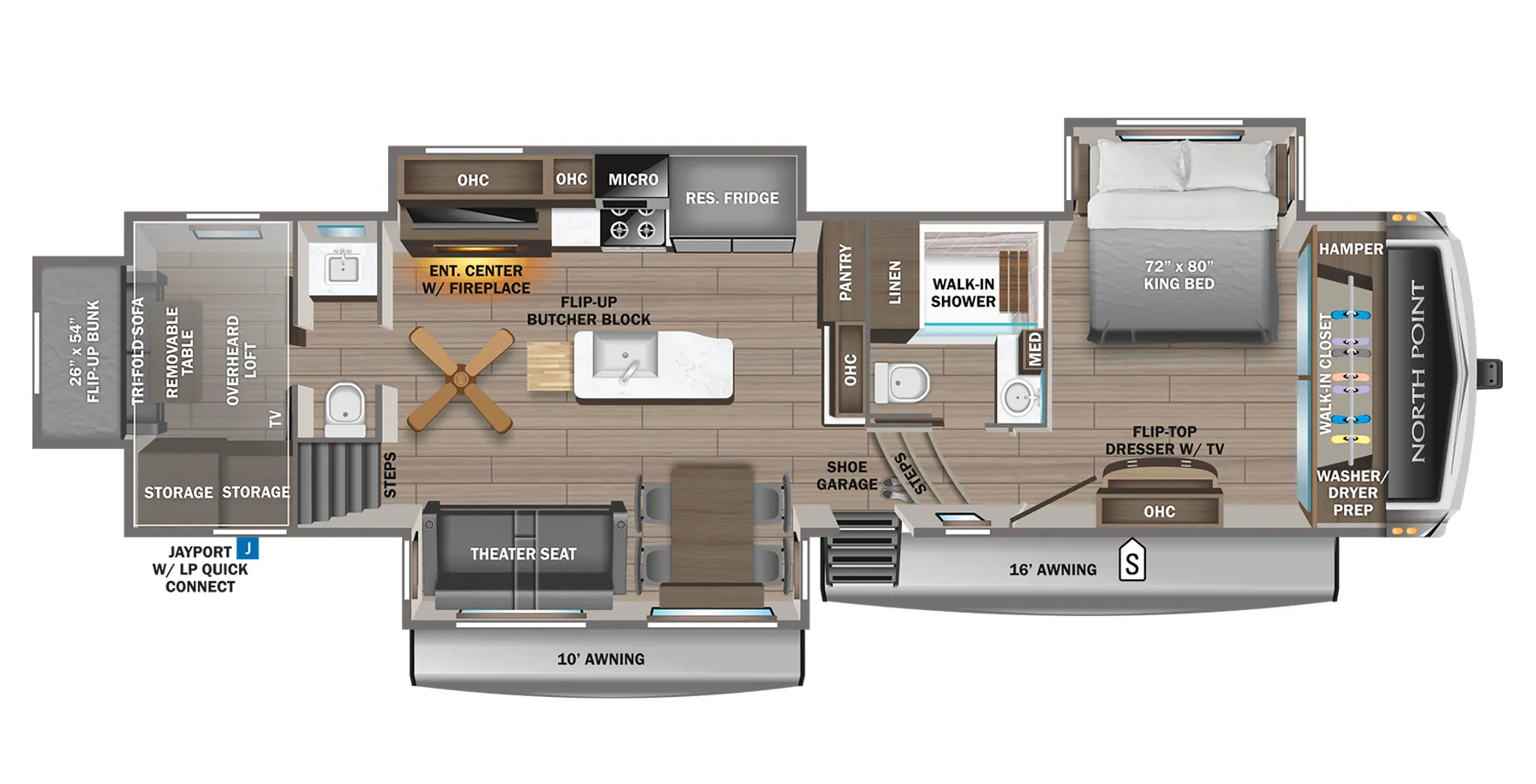 Jayco North Point 373BHOK floor plan