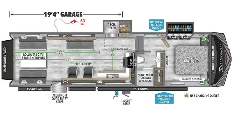 Grand Design Momentum G-Class 315G floor plan