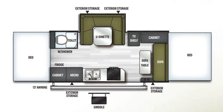 Forest River Flagstaff High Wall HW29SC floor plan