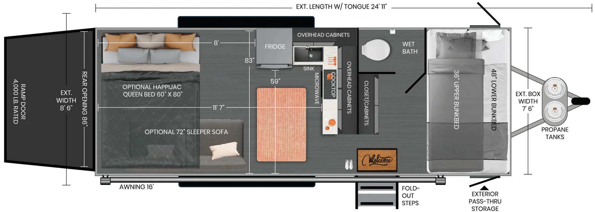ATC Pla 450 2011 Front Bunk floor plan