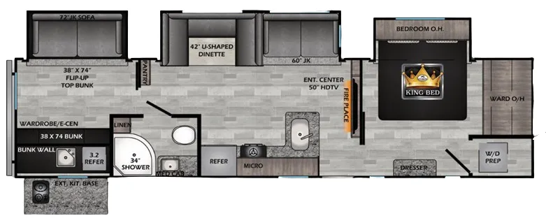 2022 CrossRoads Zinger 340BH - Floor plan