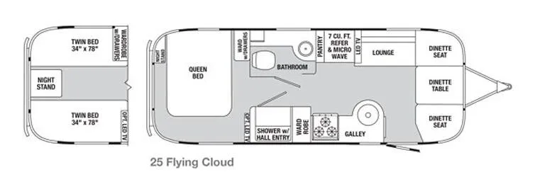 Airstream Flying Cloud 25 floor plan
