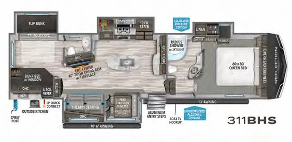 Grand Design Reflection 311BHS floor plan