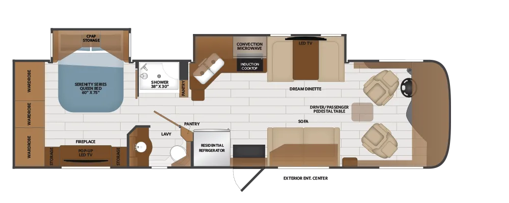 Fleetwood Pace Arrow 33D floor plan