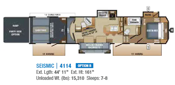 Jayco Seismic 4114 floor plan