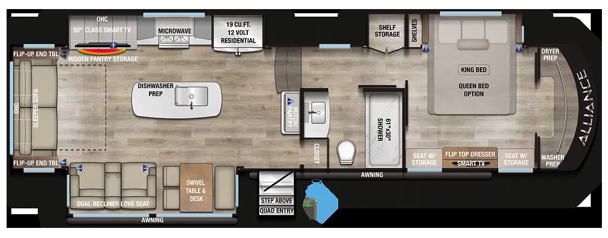 Alliance RV Paradigm 340RL floor plan