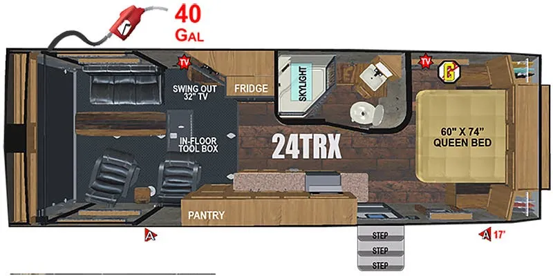 2027 Outdoors RV Trail Series 24TRX - Floor plan