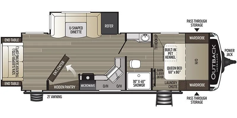 2020 Keystone Outback Ultra-Lite 252URS floor plan