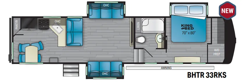 Heartland Bighorn Traveler 33RKS floor plan