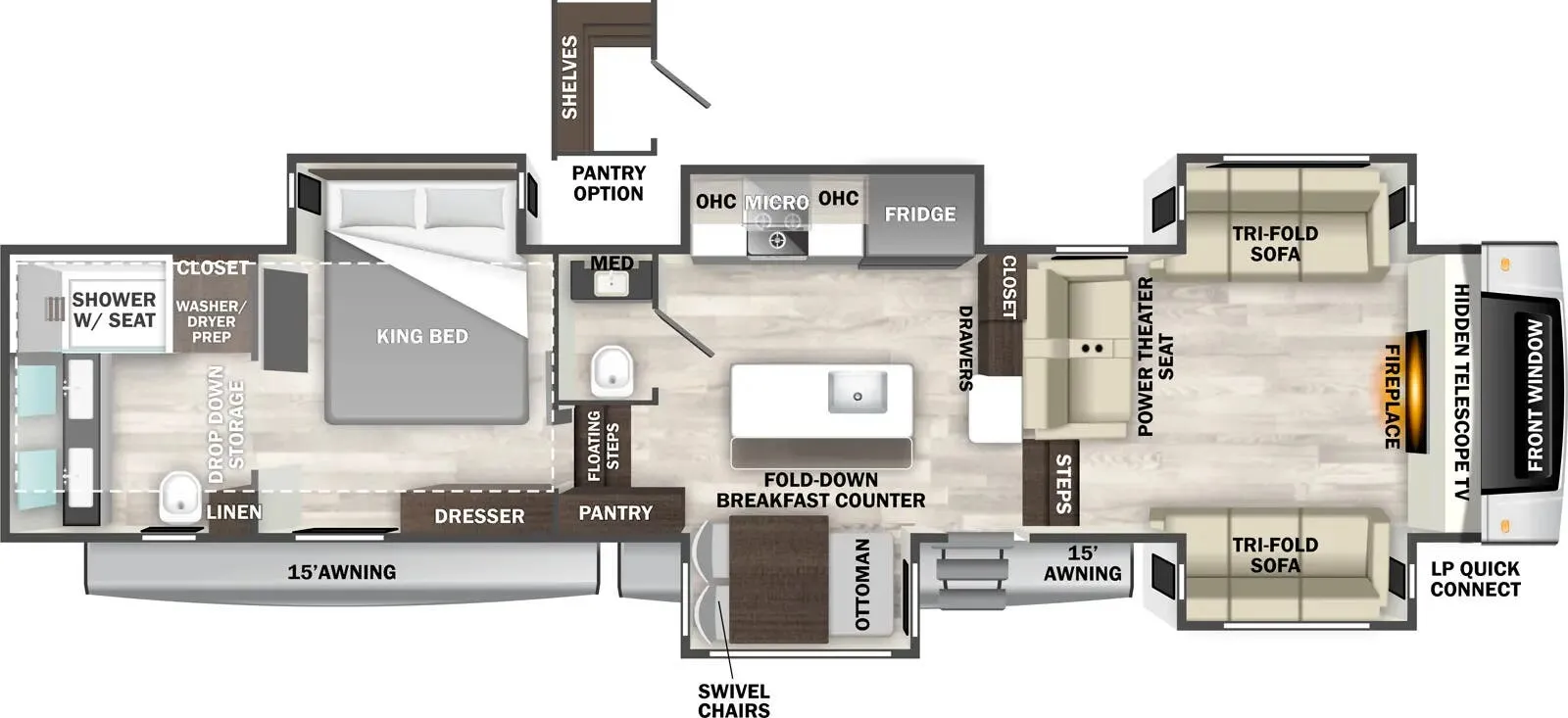 2025 Forest River Cedar Creek 370FL - Floor plan