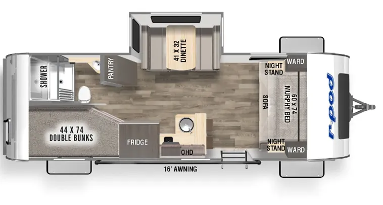 2024 Forest River R-Pod RP-203 floor plan