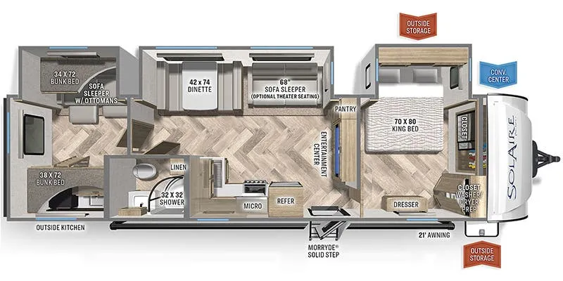 Palomino Solaire Ultra-Lite 320 TSBH floor plan