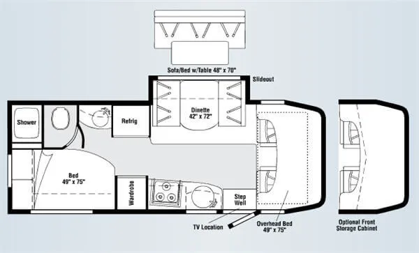 2008 Winnebago Navion 24J floor plan