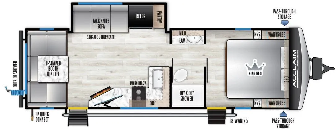 East to West Acclaim 2500RD floor plan