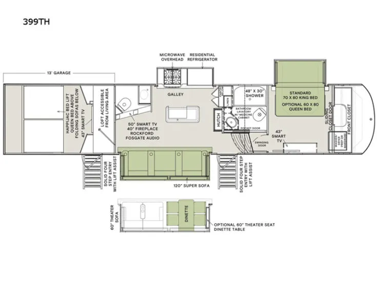 2023 VanLeigh RV Ambition 399TH floor plan