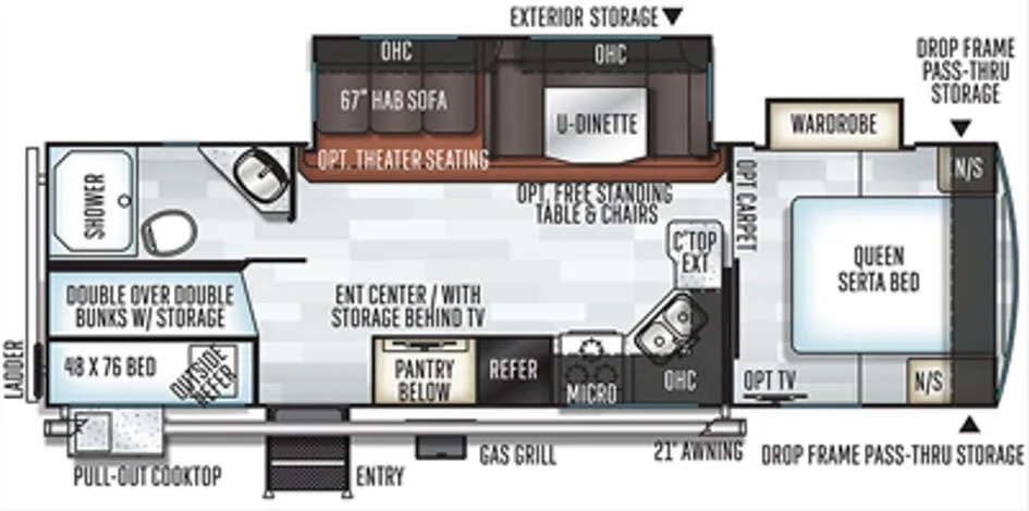 Forest River Flagstaff Super Lite 27BHWS floor plan