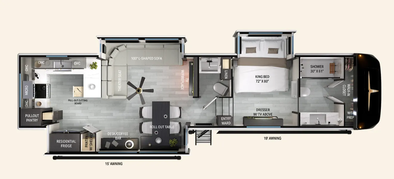 2026 Heartland Bighorn 39RK - Floor plan
