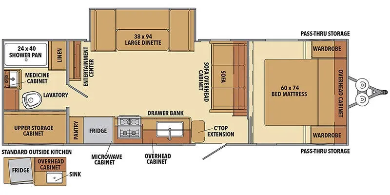 2022 Shasta RVs Shasta 25RB floor plan