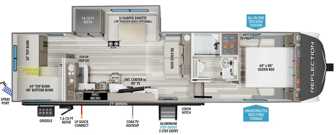 2026 Grand Design REFLECTION 150-SERIES 298BH - Floor plan
