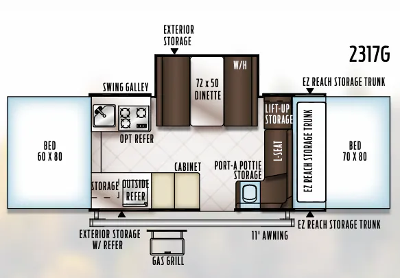 2018 Forest River Rockwood Premier 2317G floor plan