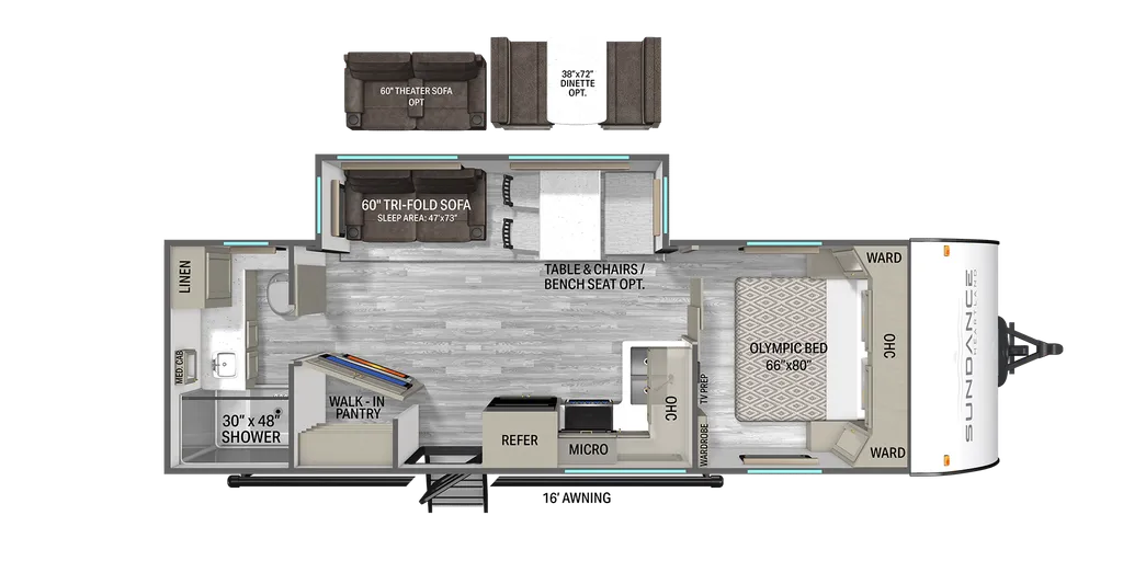 2026 Heartland Sundance Ultra-Lite 27RBSS floor plan