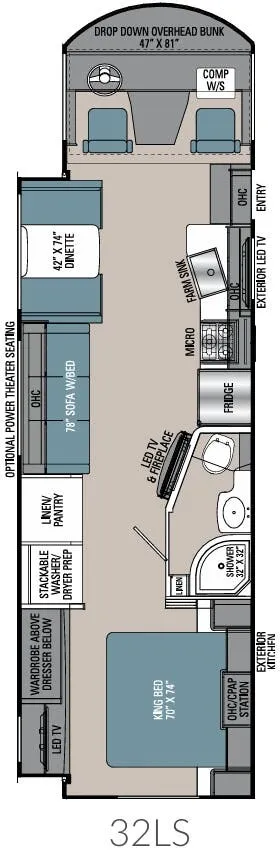 Coachmen Mirada 32LS floor plan
