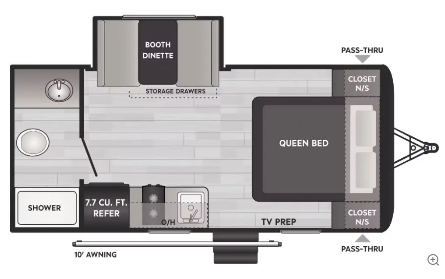 2024 Keystone Hideout 179RB floor plan