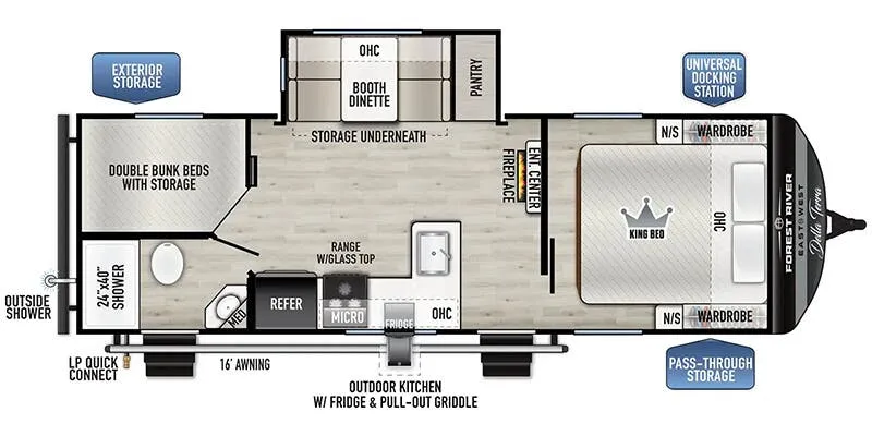2025 East to West Della Terra 241BH floor plan