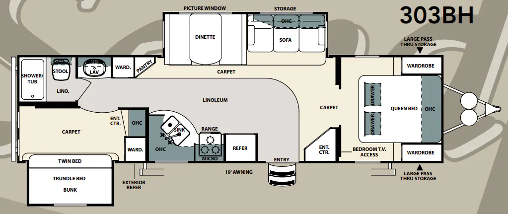 Forest River Sandpiper 303BH floor plan