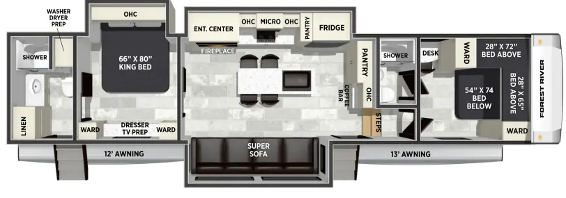 Forest River Wildcat 36FUN floor plan