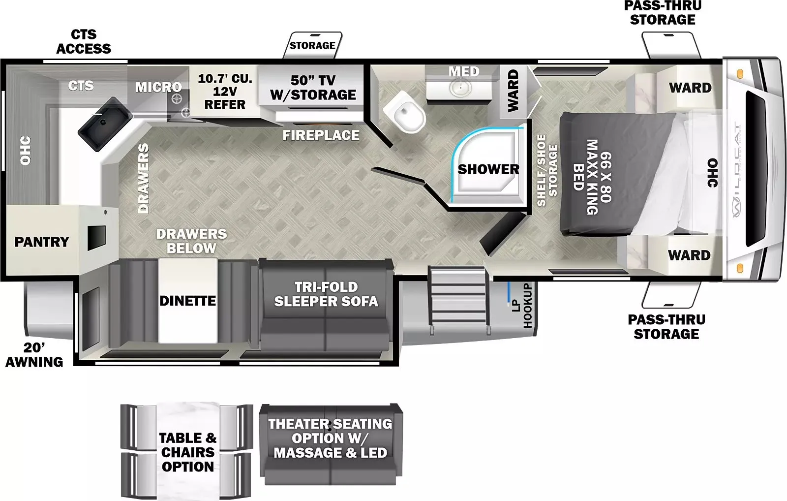 2024 Forest River Wildcat 266MEX - Floor plan