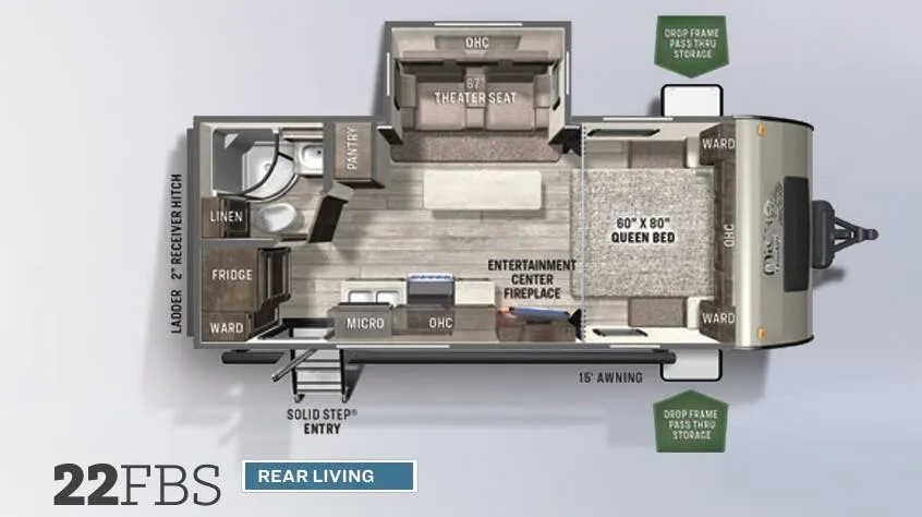 2021 Forest River Flagstaff Micro Lite 22FBS - Floor plan